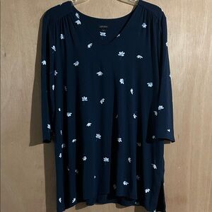 J. Jill Midnight Blue Floral Tunic